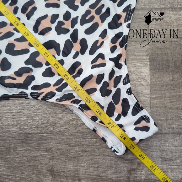 Prettygarden Leopard Cheeky One Piece Swimsuit Size L - Picture 3 of 4